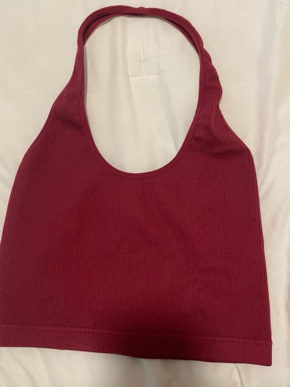 Forever 21 Ribbed Burgundy Halter Tank Top